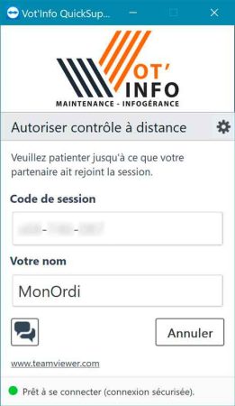 Connexion Teamviewer QuickSupport